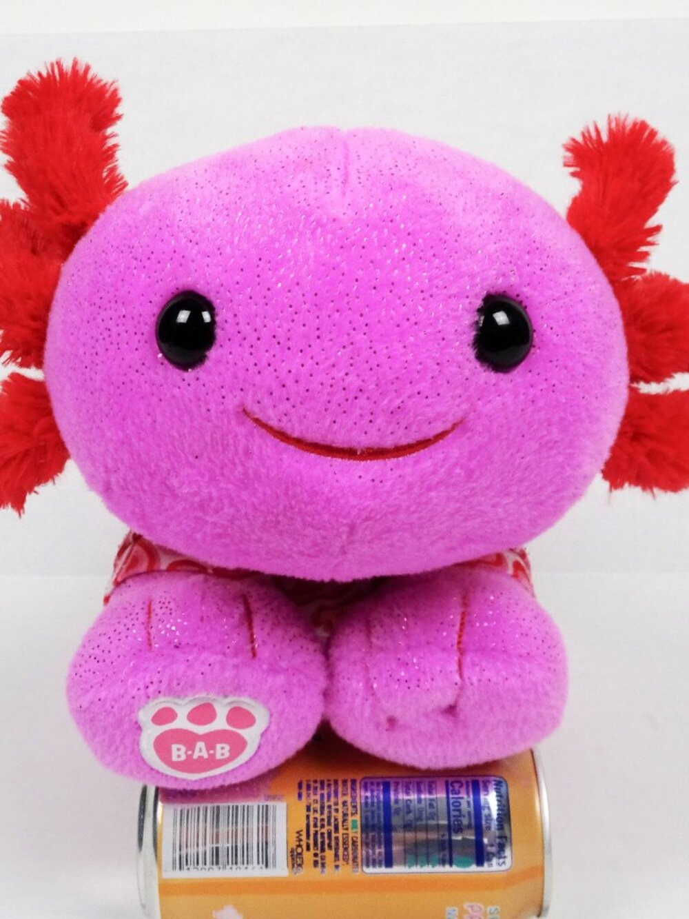 Build a Bear Workshop Pink Sparkle Glitter Axolotl Salamander 18” Alotl Hearts